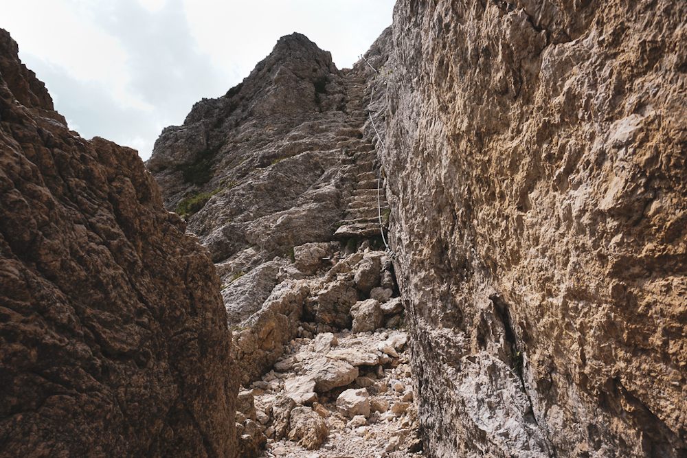 Triglav Wanderung im Triglav Nationalpark _Die steinernen Treppen während der Wanderung
